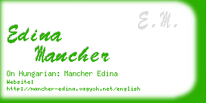 edina mancher business card
